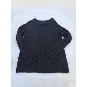 Alpaca Wool Knit Sweater Sanyork Fairtrade Boat Neck Charcoal Gray Peru Small